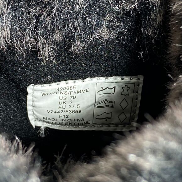 Lands End Women's Black Suede Winter Boots Size 7 B Faux Fur Trim Cold Weather - Picture 12 of 12